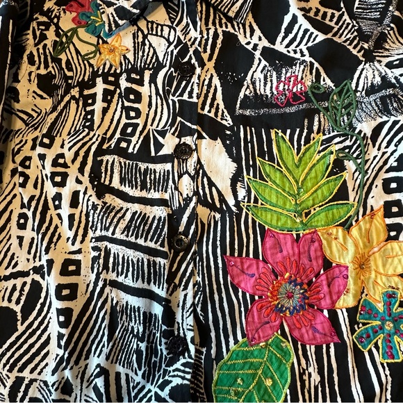 Vintage 90's UNITS embroidered jacket LARGE floral - Picture 3 of 10